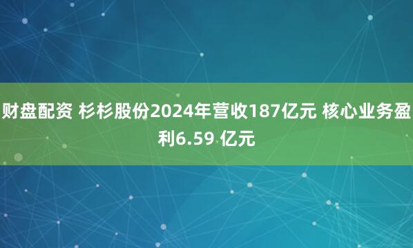 财盘配资 杉杉股份2024年营收187亿元 核心业务盈利6.59 亿元